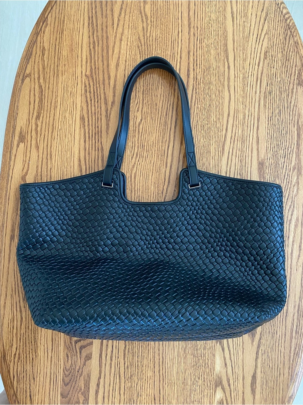 Black Woven Tote Bag